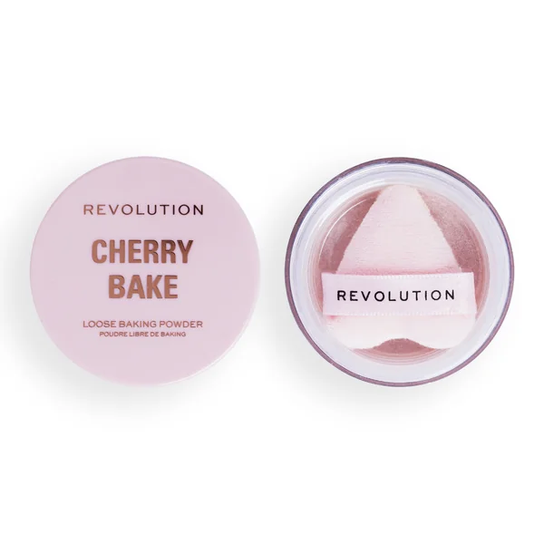 Revolution, Cherry Bake Loose Powder & Puff 1×3,2 g, púder