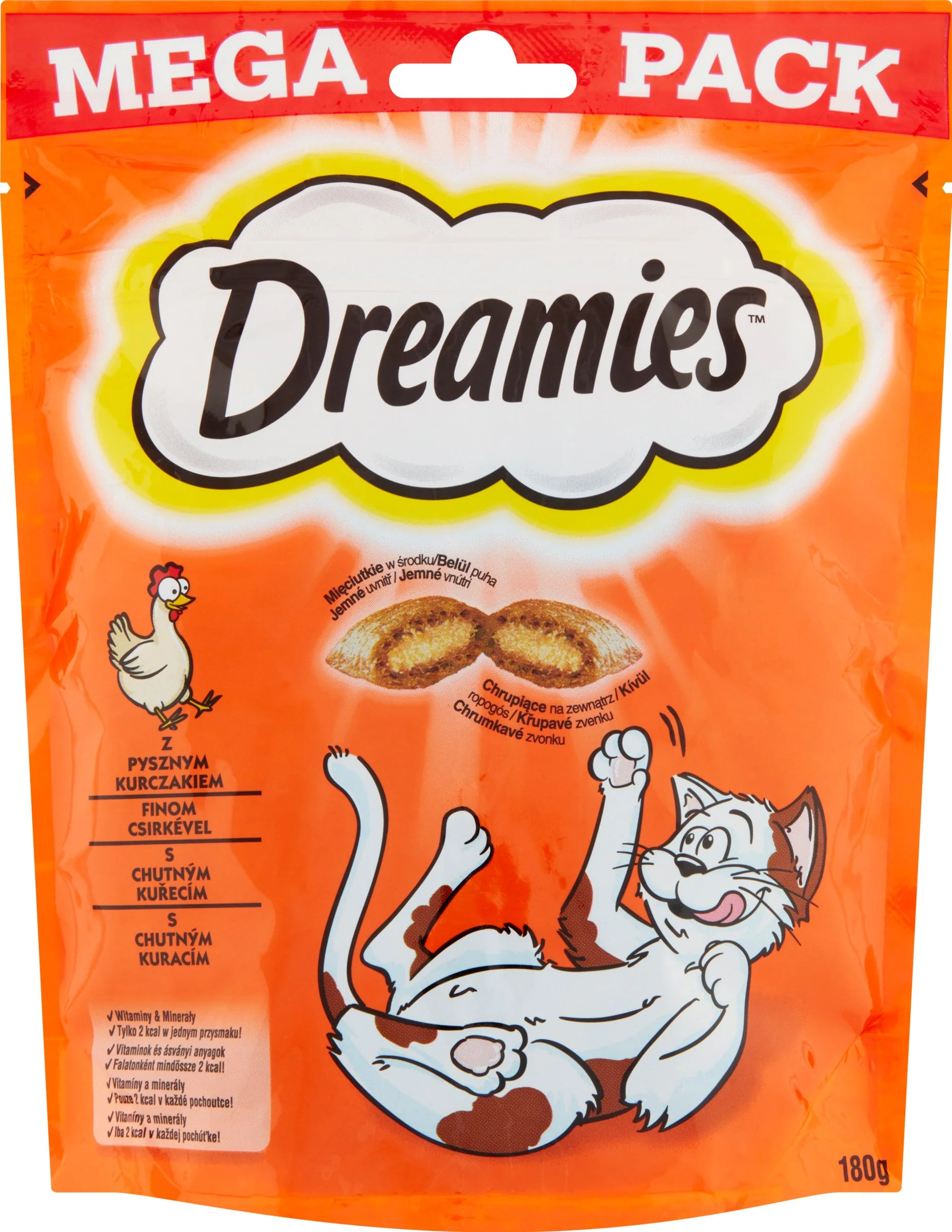 DREAMIES chrumkavá pochúťka s kuracím mäsom 1×180g, krmivo s kuracím mäsom