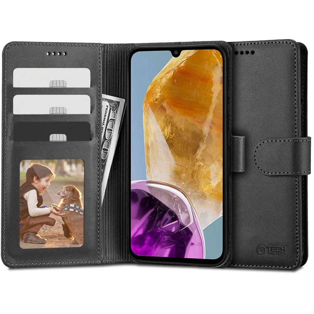 Tech-Protect Wallet knižkové puzdro na Samsung Galaxy M15 5G, čierne 