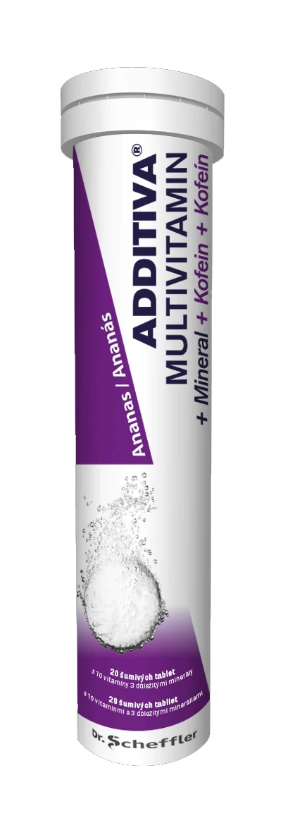 ADDITIVA MULTIVITAMÍN + Minerál, Kofein, Ananás