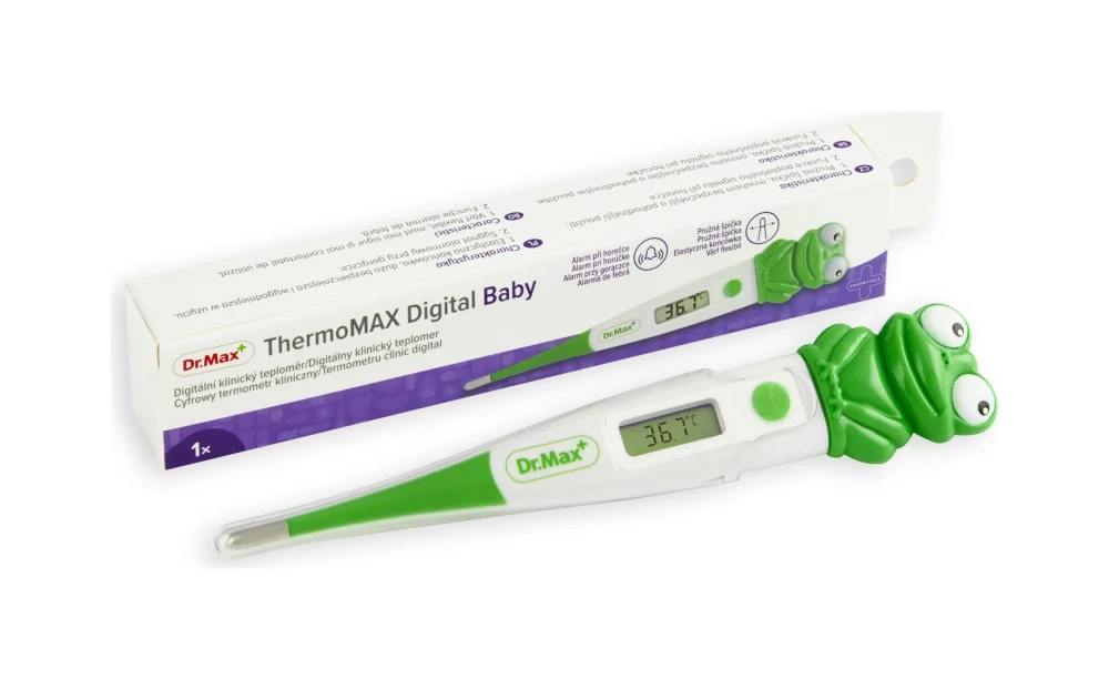 Dr. Max ThermoMAX Digital Baby (ŽABA) 1×1 ks, s pružnou špičkou