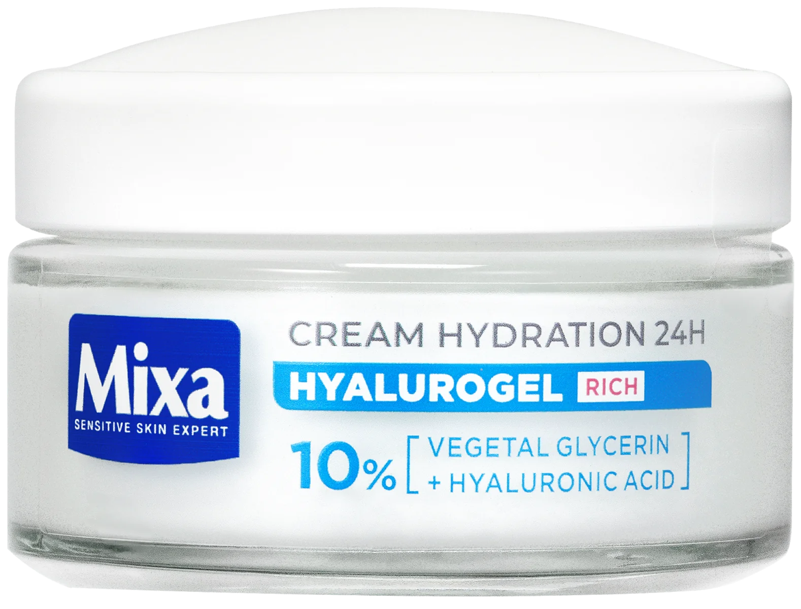 Mixa HYALUROGEL RICH 1×50 ml, hydratačný denný krém pre citlivú, suchú a dehydratovanú pleť