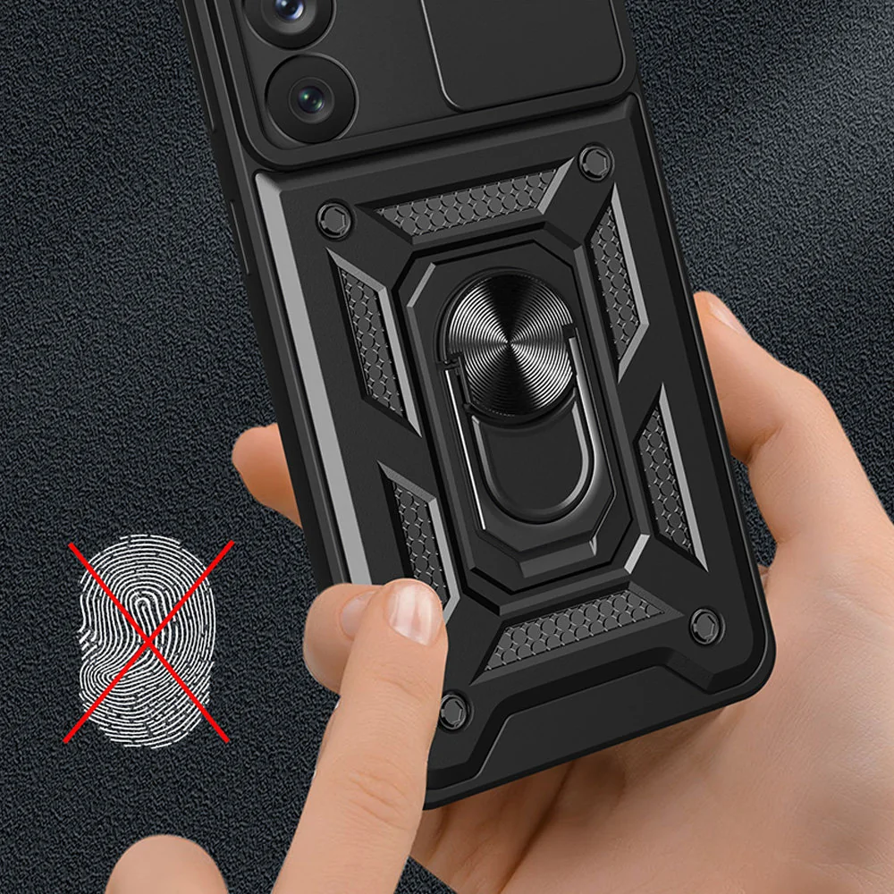 MG Hybrid Armor Camshield kryt na Samsung Galaxy A34 5G, čierny 