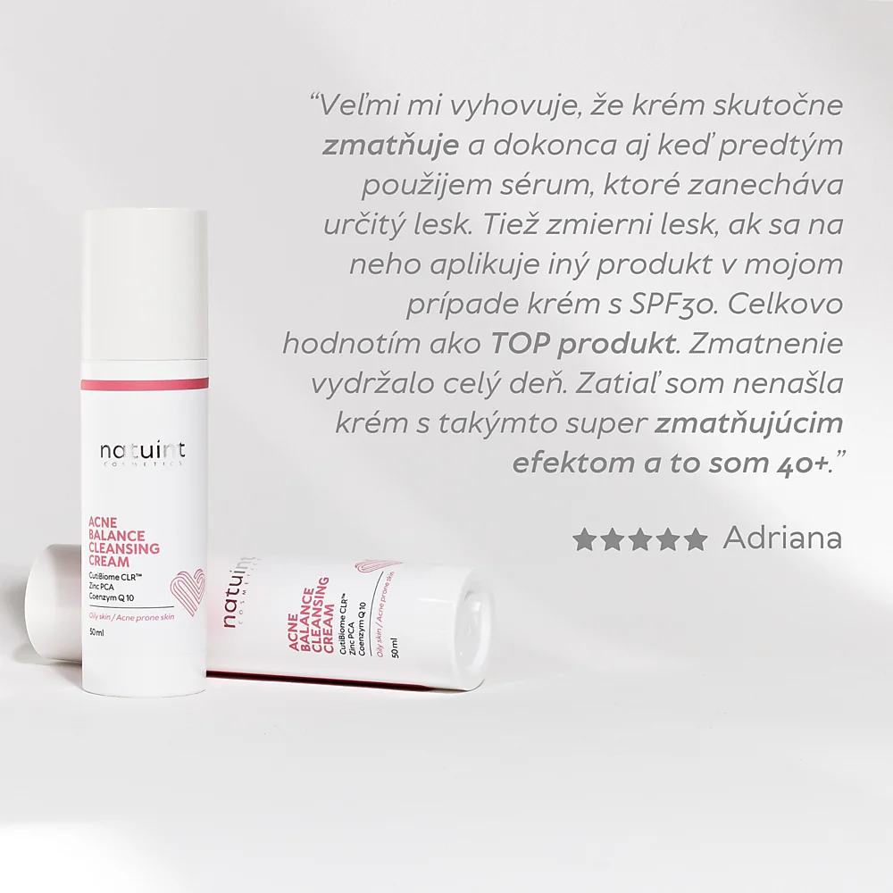 Natuint cosmetics - Pleťový krém - čistiaci komplex Acne Balance Cleansing Cream