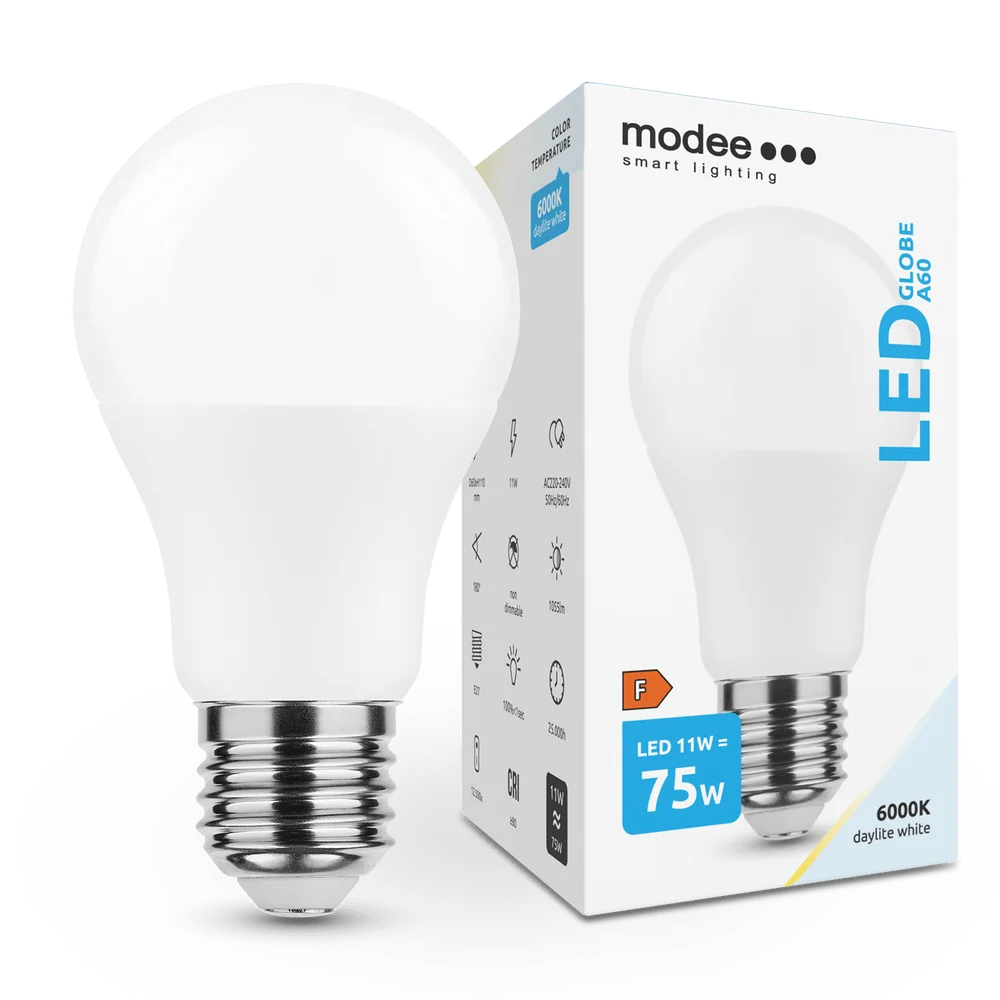 Modee Smart Lighting LED Globe žiarovka A60 11W E27 1055 lm, studená biela (ML-G6000K11WE27)