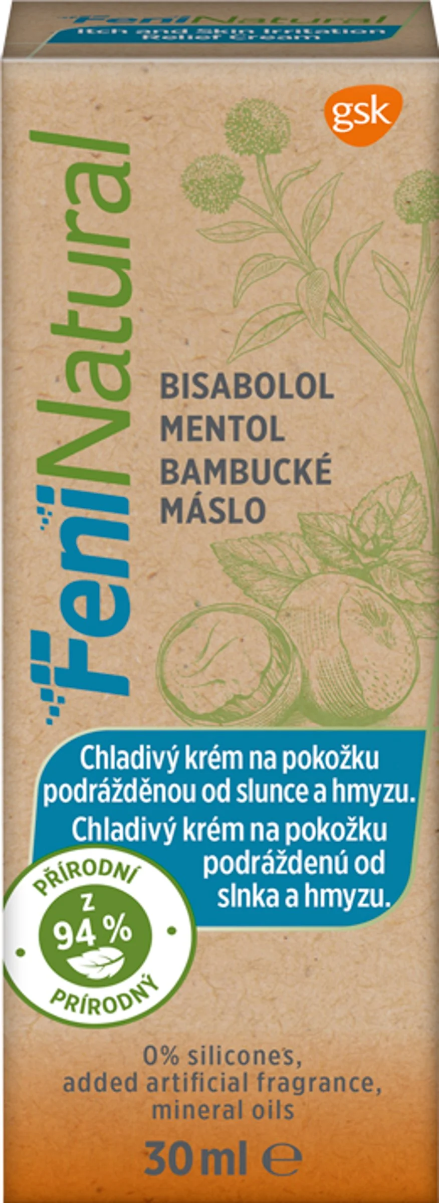 FeniNatural chladivý krém 1x30 ml, krém s bambuckým maslom a bisabolom