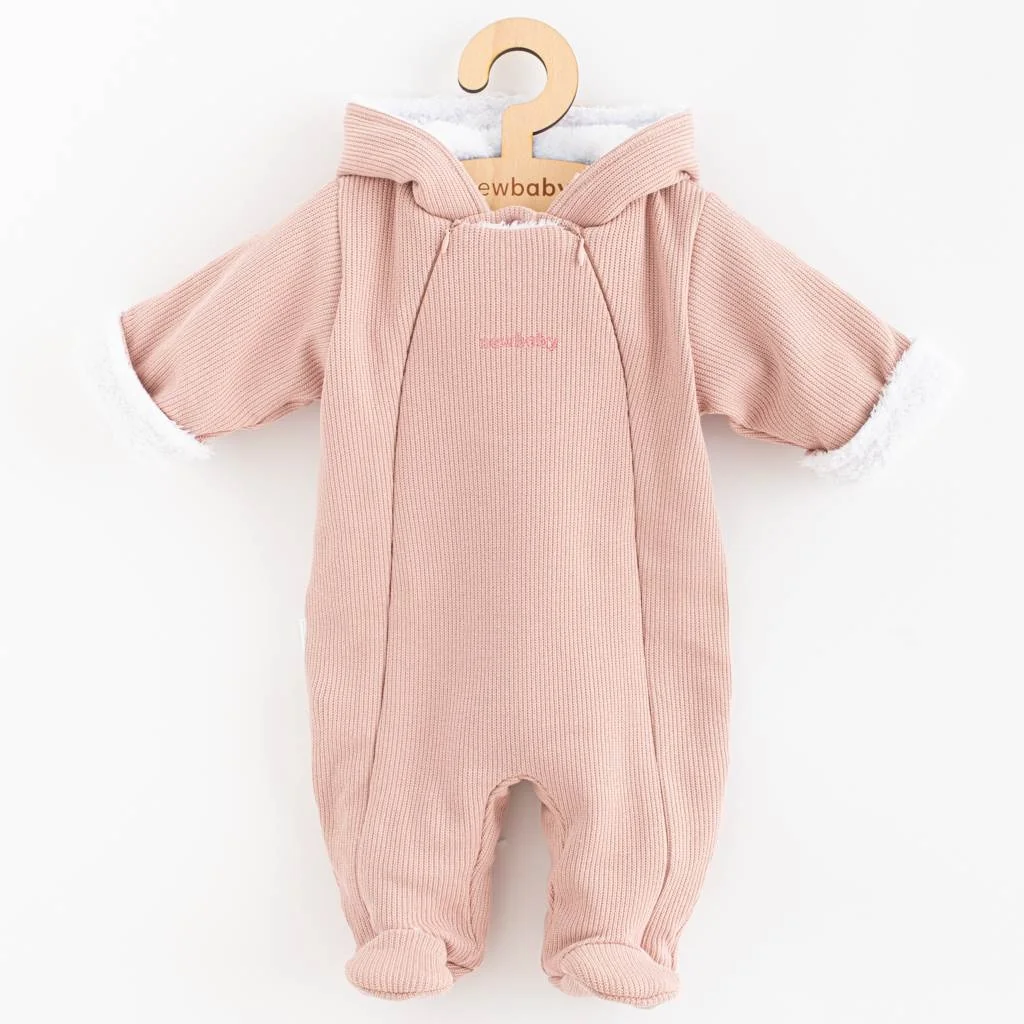 Dojčenská kombinéza s kapucňou New Baby Frosty pink 80 (9-12m), 