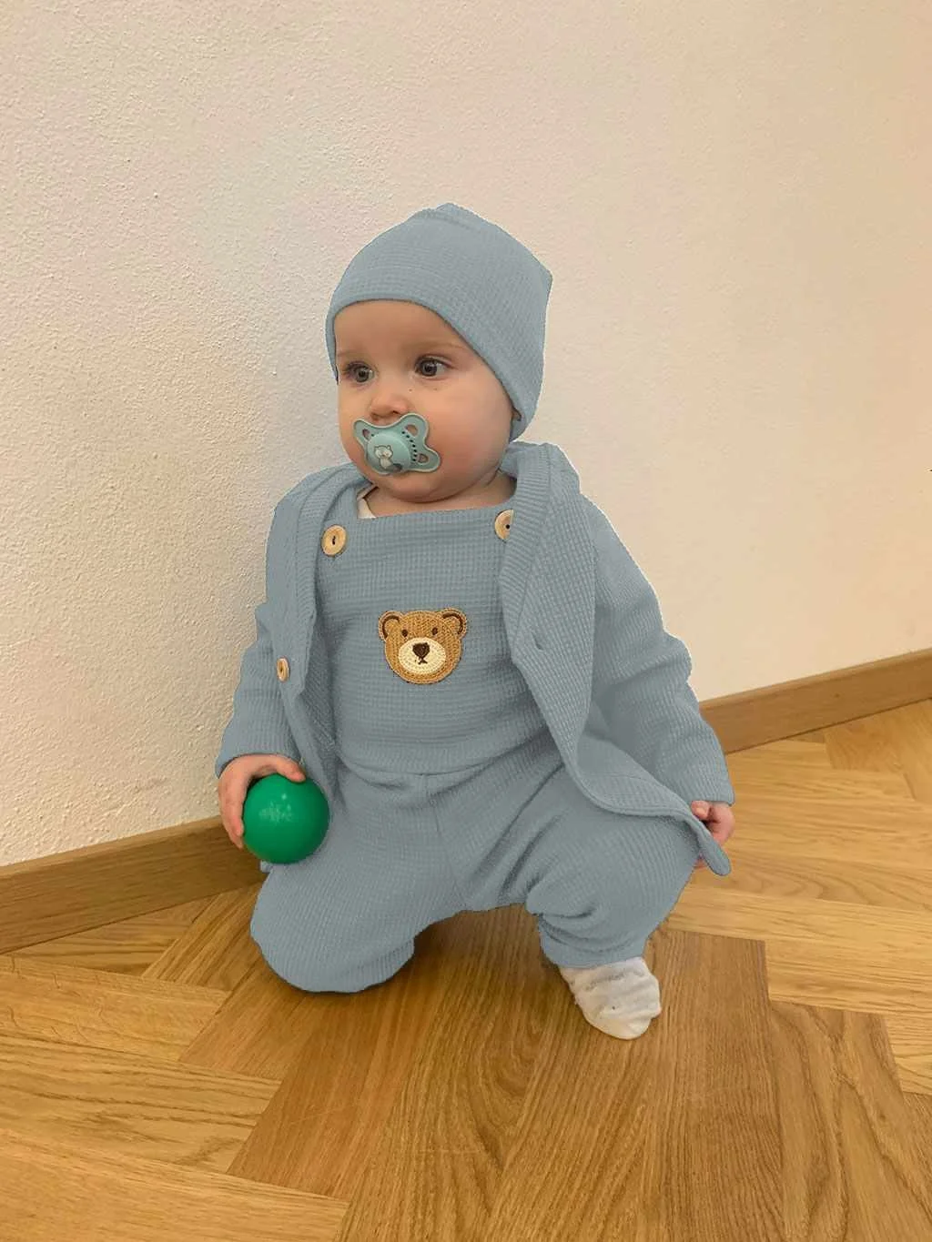 Dojčenské zahradníčky New Baby Luxury clothing Oliver sivé 62 