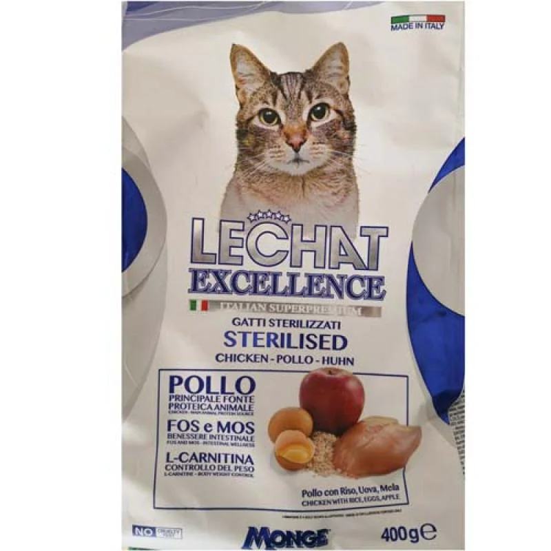 MONGE LECHAT EXCELLENCE STERILIZED Chicken 400g superprémiové krmivo pre mačky