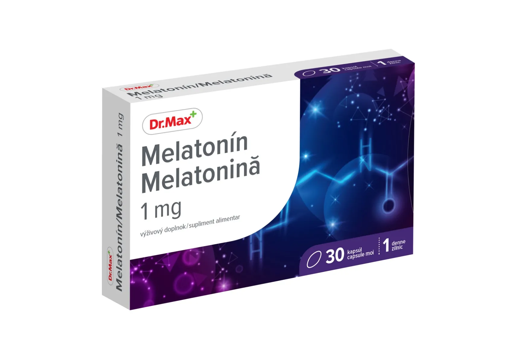 Dr. Max Melatonín 1 mg 1×30 cps, výživový doplnok