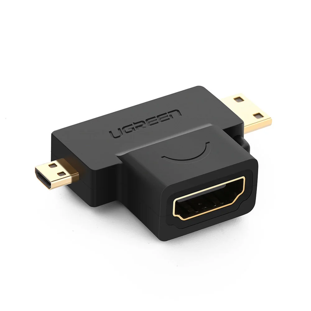 Ugreen adaptér Micro HDMI + Mini HDMI / HDMI, čierny