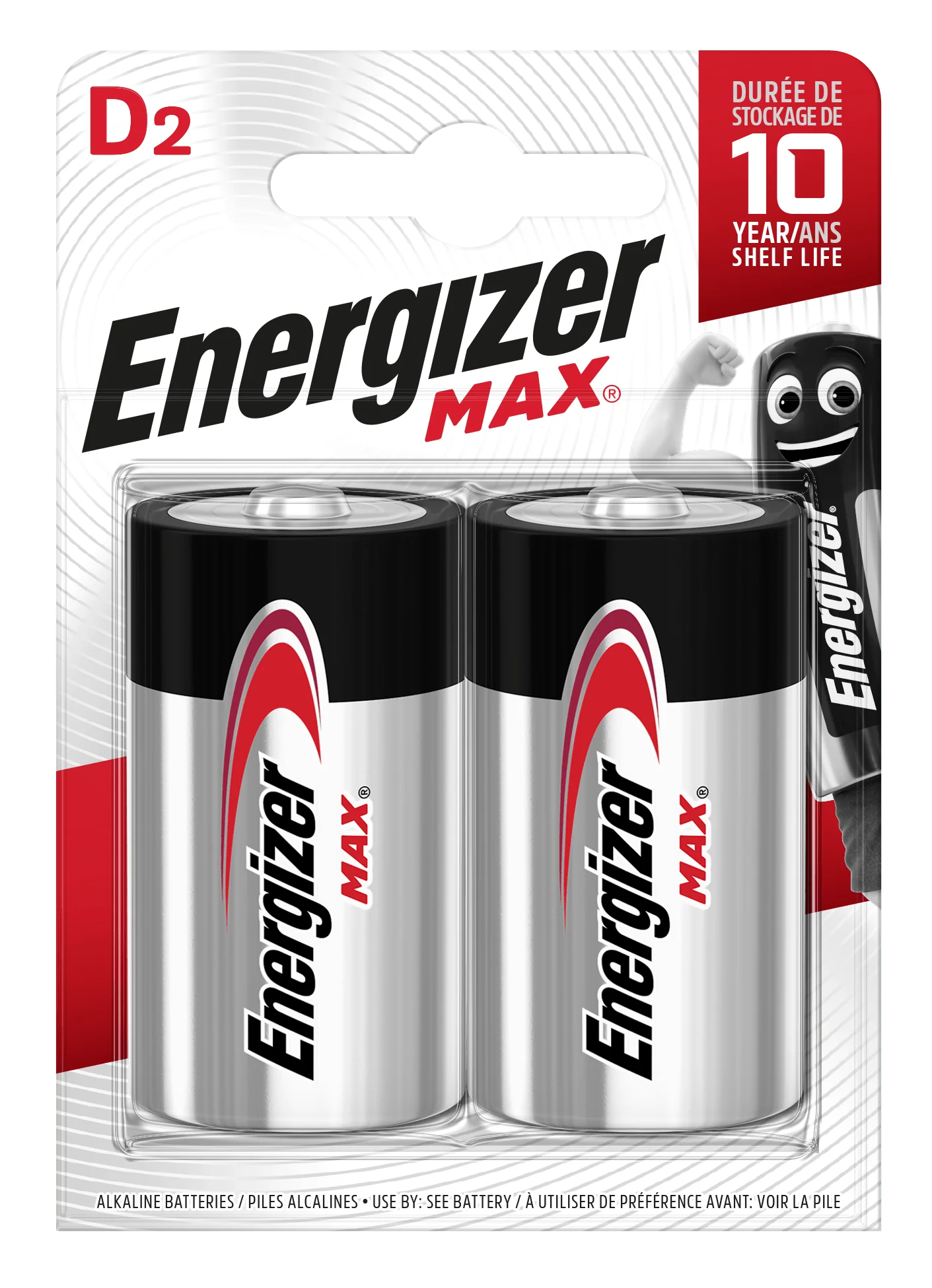 Energizer MAX veľký monočlánok D/E95 alkalické batérie 2ks E301533400