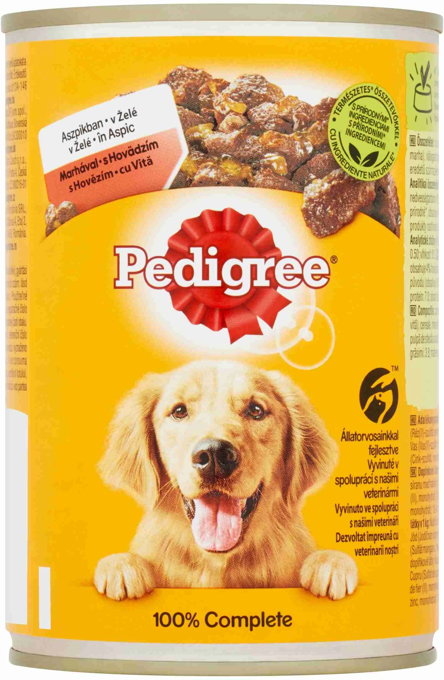 PEDIGREE Konzerva s hovädzím v želé 400g 1×400 g, konzerva pre psy