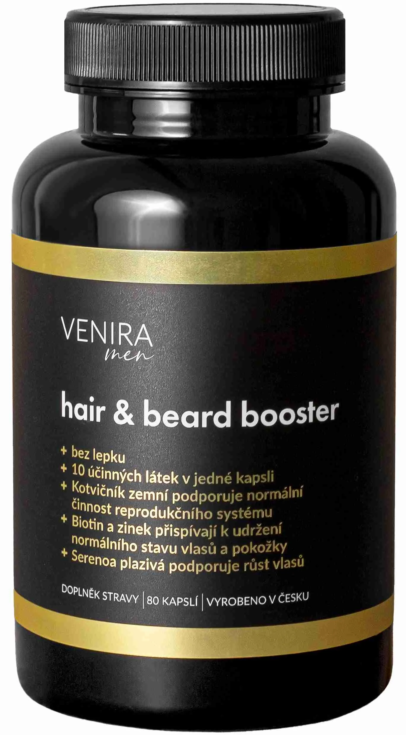 VENIRA Hair & beard booster pre mužov 80dňová kúra 1×80 cps, doplnok výživy