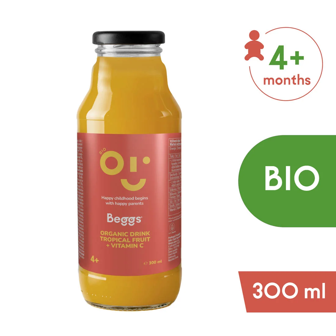 Beggs BIO Nápoj tropické ovocie 1×300 ml, ovocný nápoj