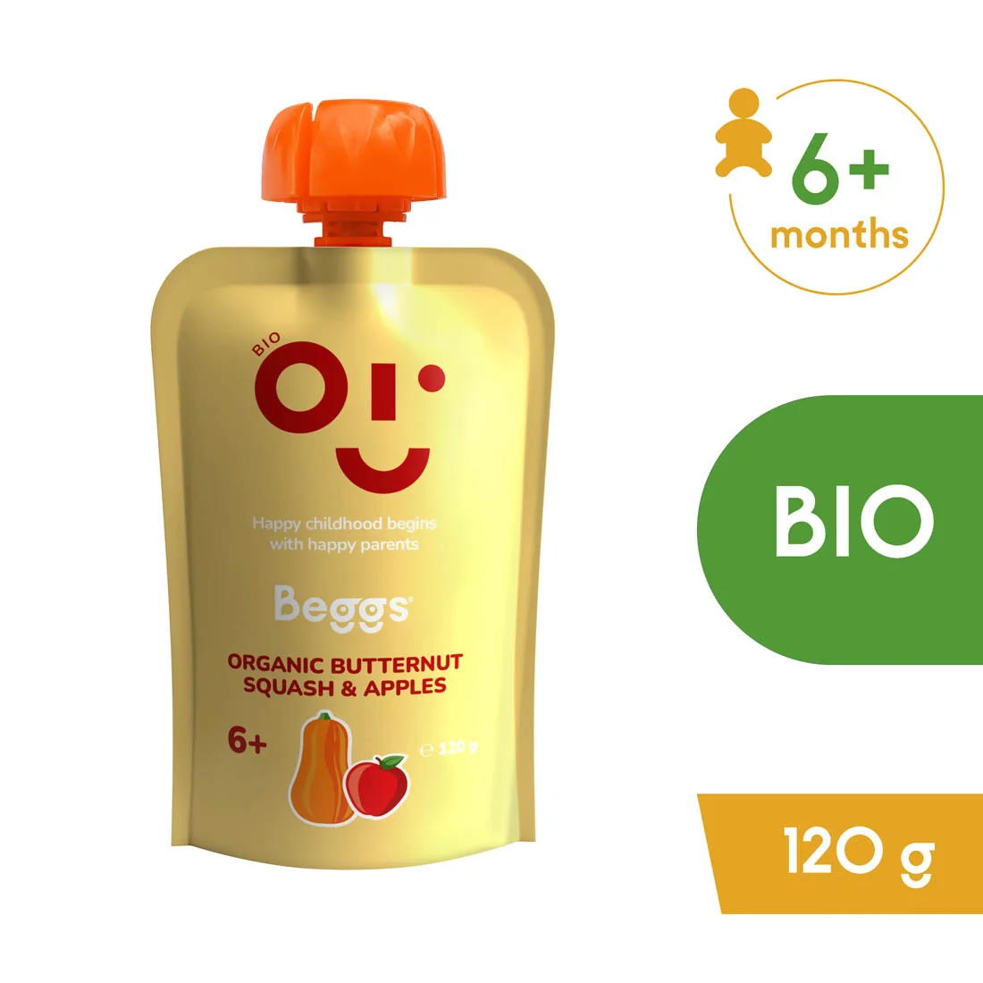 Beggs BIO Maslová tekvica a jablká (120 g)