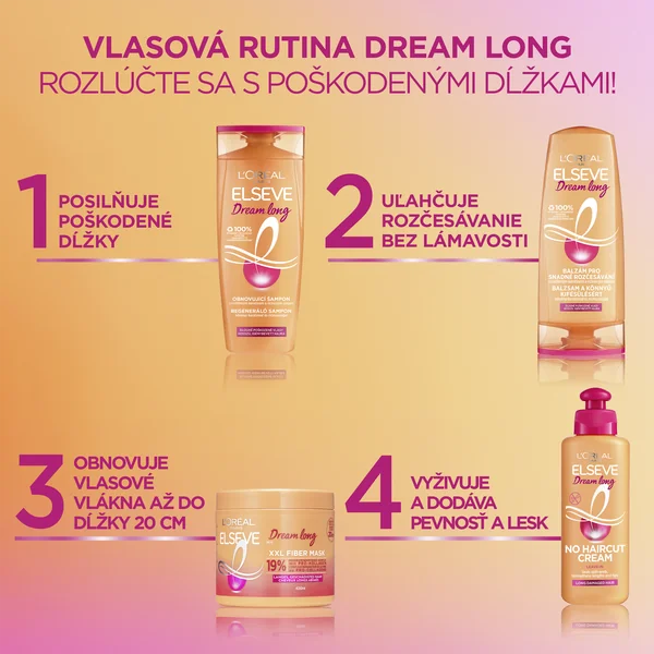 L'Oréal Paris Elseve Dream Long XXL Fiber maska na vlasy 1×400 ml, maska na vlasy