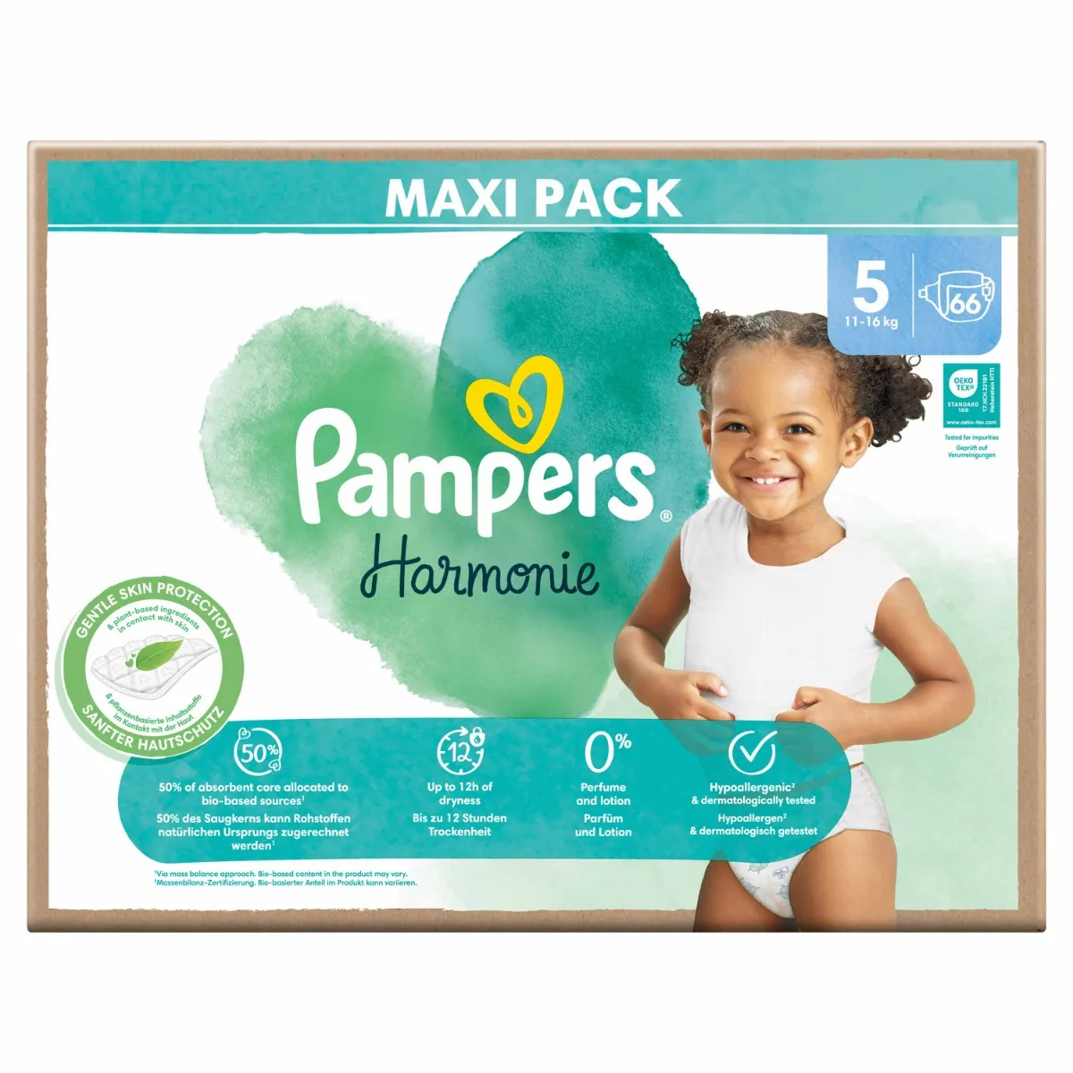 PAMPERS HARMONIE BABY PLIENKY V.5 11-16KG 66KS 1×66 ks, plienky vo veľkosti 5