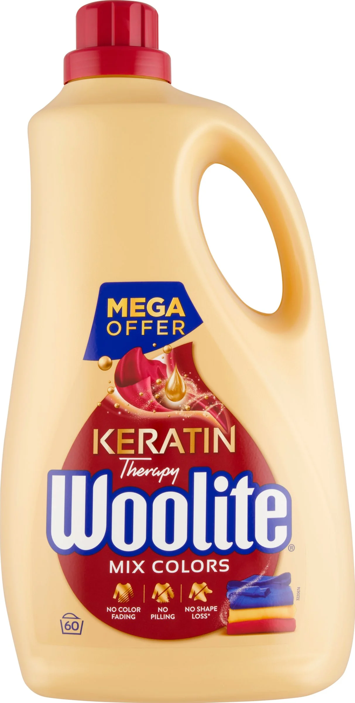 Woolite na farebnú bielizeň s keratínom 1×3600 ml, prací gél