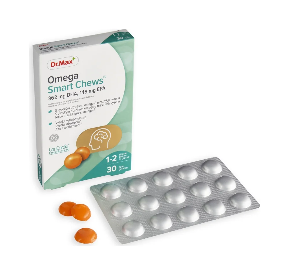 Dr. Max Omega Smart Chews 1x30 ks, jemné želé s rybím olejom