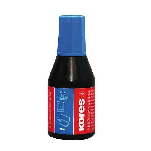 KORES 71308 pečiatková farba, 28 ml, modrá