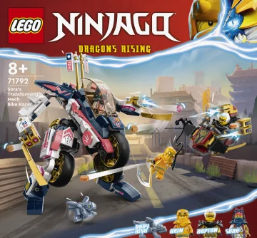 LEGO® NINJAGO® 71792 Sora a jeho transformačný motorobot 1×1 ks, lego stavebnica