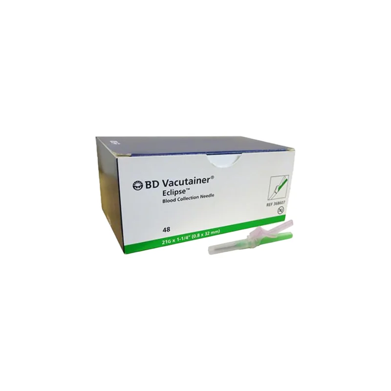 Bezpečnostná ihla BD Vacutainer Eclipse - 21G 0,8 mm x 32 mm, zelená 