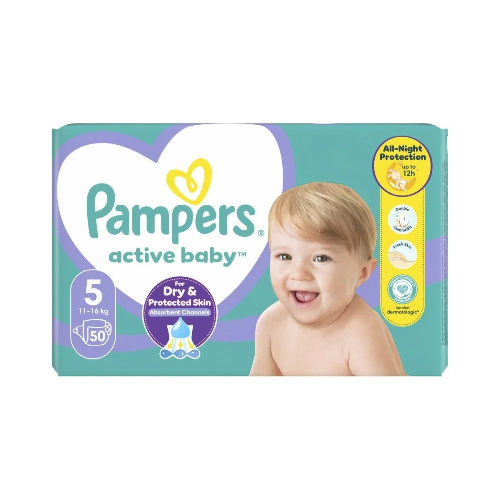 Pampers Active Baby MP S5 1×50 ks, veľkosť S5, detské plienky