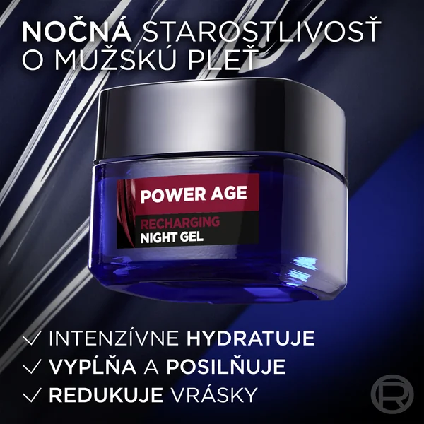 Men Expert Power Age Night Gel, Nočný Gél 1×50 ml, nočný gél