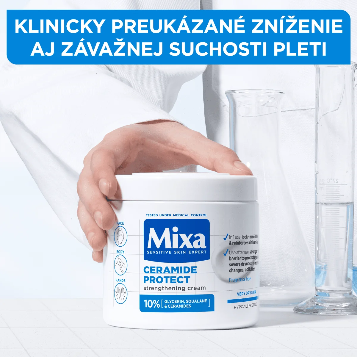 Mixa posilňujúca telová starostlivosť o veľmi suchú pokožku 1×400 ml, telový krém