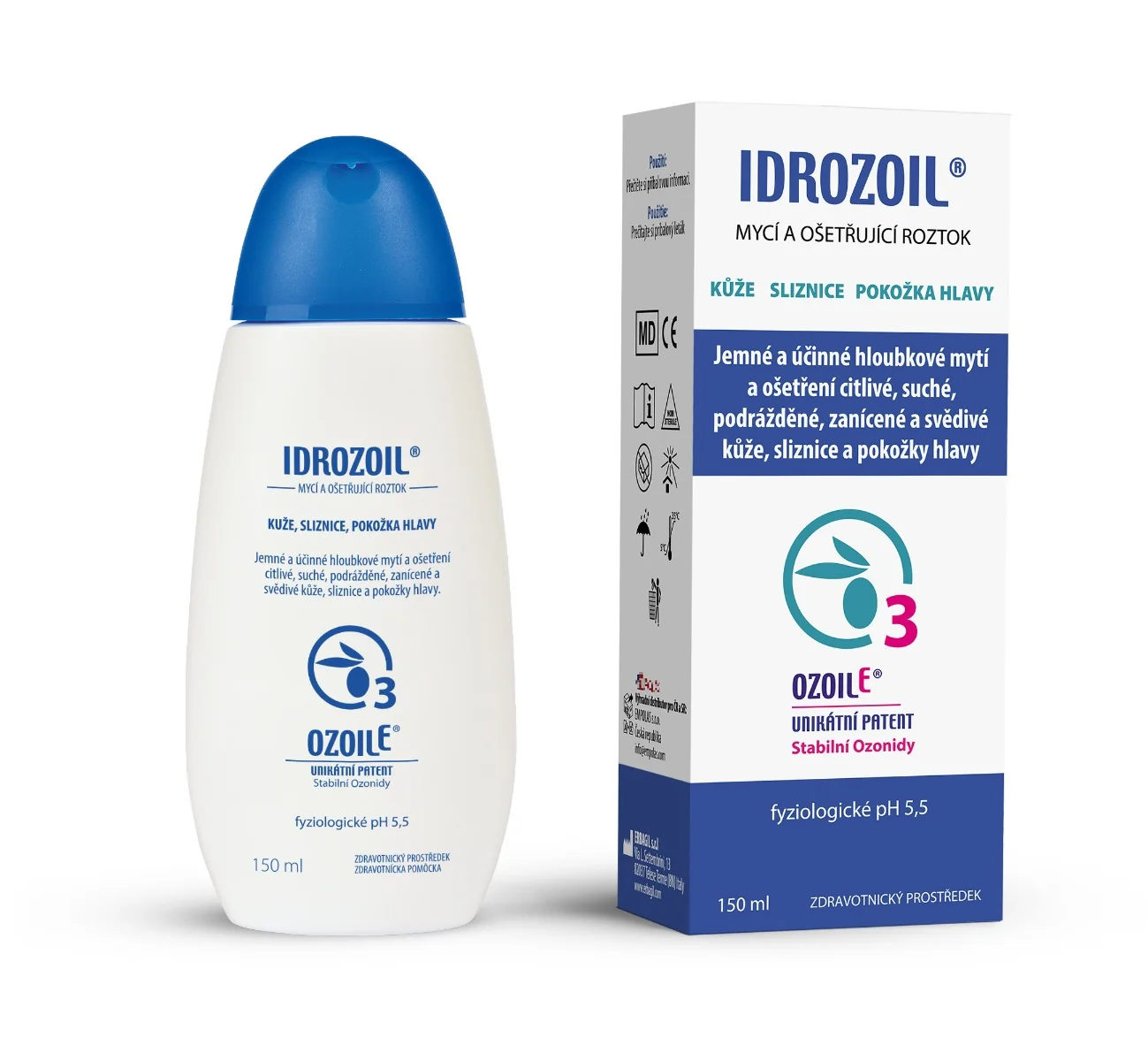 IDROZOIL Roztok Na Umývanie A Ošetrenie Pokožky 150ml