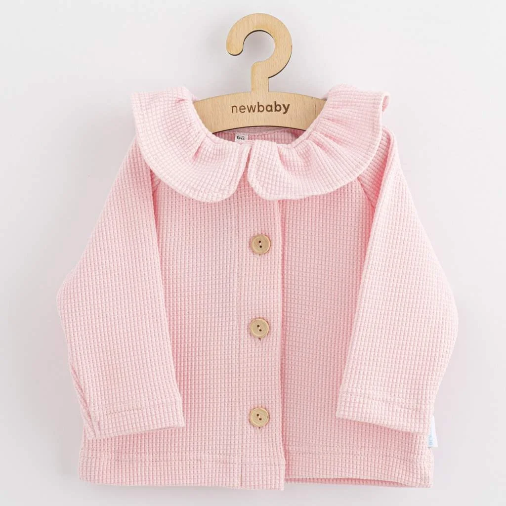 Dojčenský kabátik na gombíky New Baby Luxury clothing Laura ružový 62 (3-6m), 20C54966