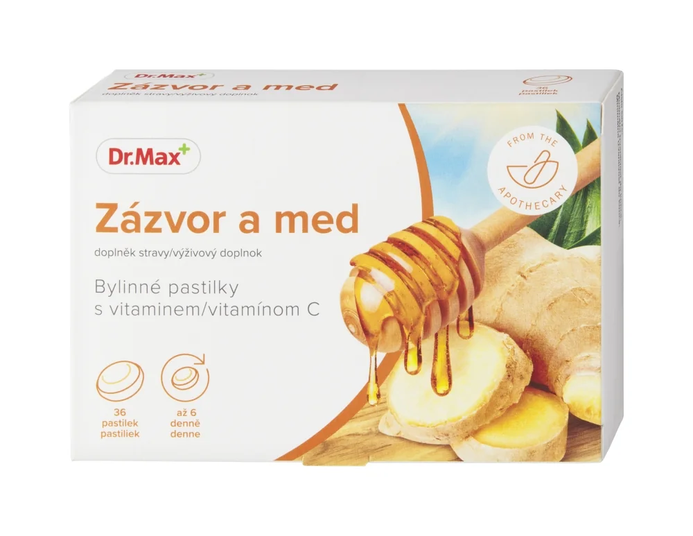 Dr. Max Zázvor a med, bylinné pastilky 1×36 ks, pastilky