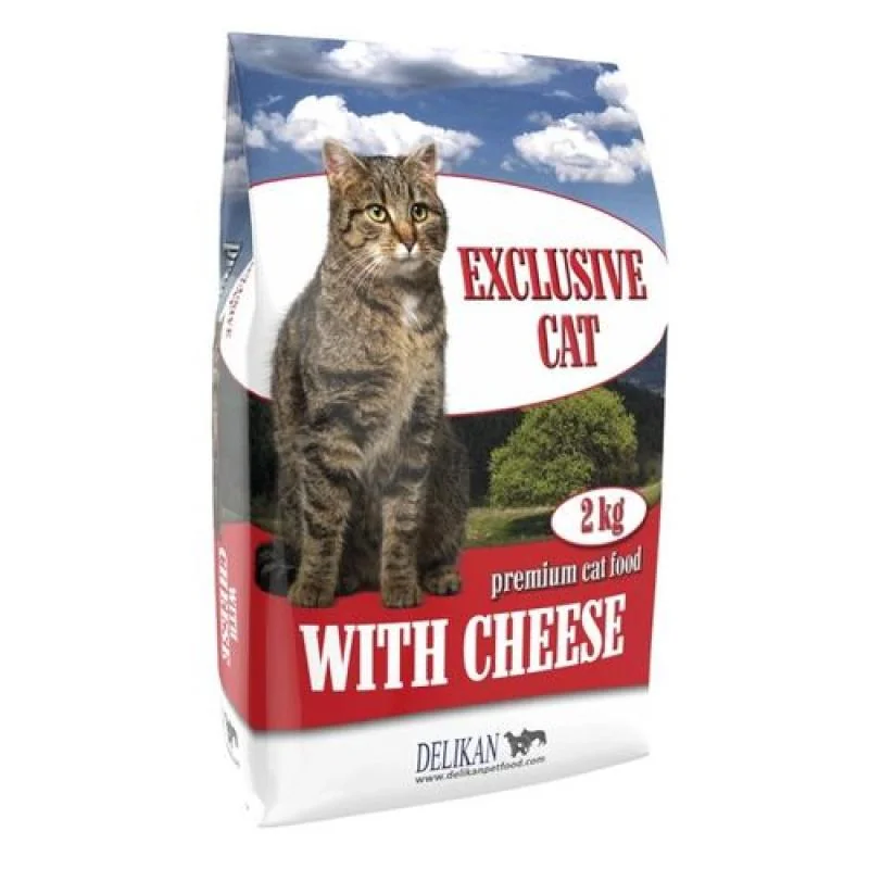 DELIKAN EXCLUSIVE CAT Cheese 2kg Krmivo pre vonkajšie a vnútorné mačky s príchuťou syra