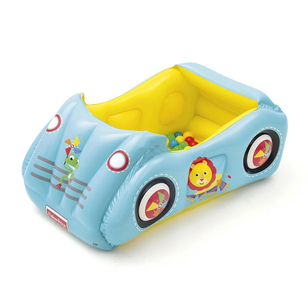 Detské nafukovacie autíčko Fisher-Price s loptičkami 119x79x51 cm 