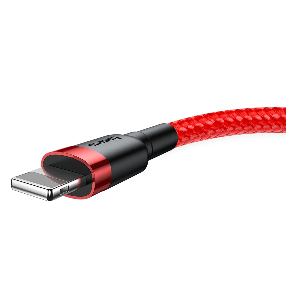 Baseus Cafule Durable Nylon Braided kábel USB / Lightning QC3.0 2m, če rvený