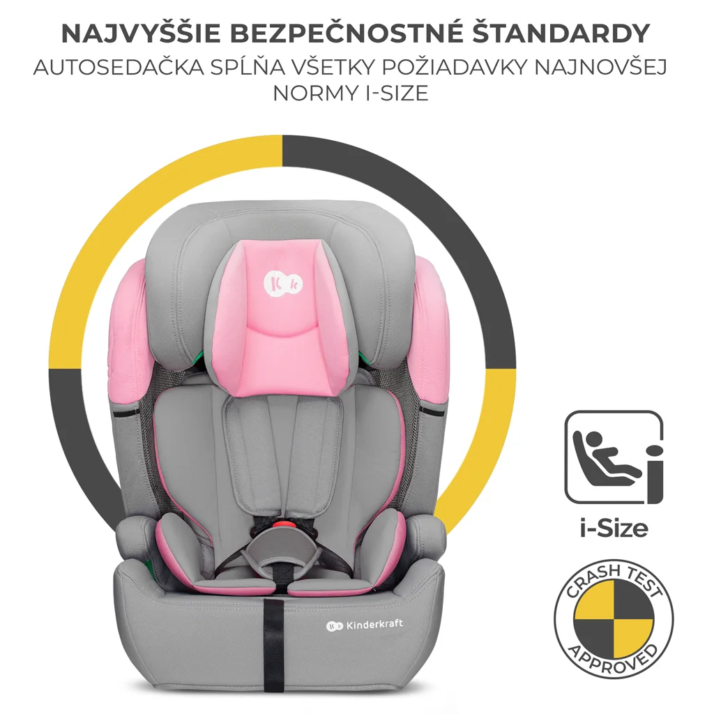 KINDERKRAFT Autosedačka Comfort up i-size pink (76-150 cm) 1×1 ks, autosedačka