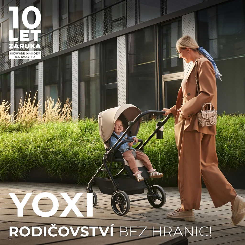 KINDERKRAFT SELECT Kočík športový Yoxi Pure Black 1×1 ks, športový kočík