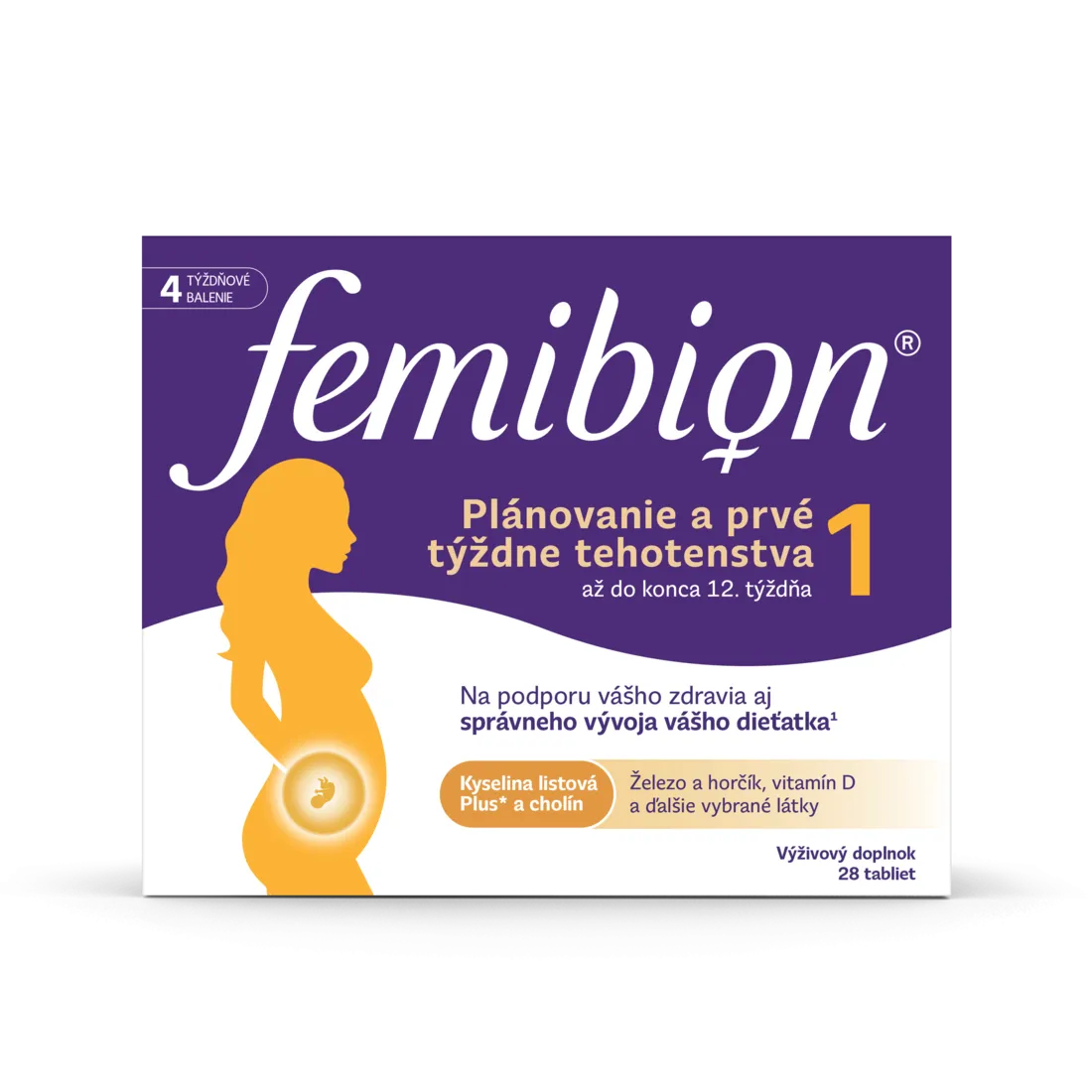 Femibion 1 Plánovanie a prvé týždne tehotenstva, 28 tbl 1×28 tbl, výživový doplnok