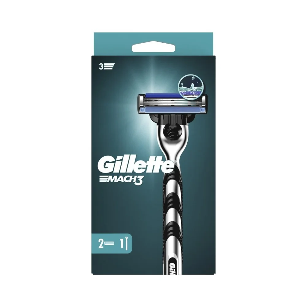 Gillette Mach3 Strojček + 2 NH 1×1 set, holiaci strojček s náhradnými hlavicami