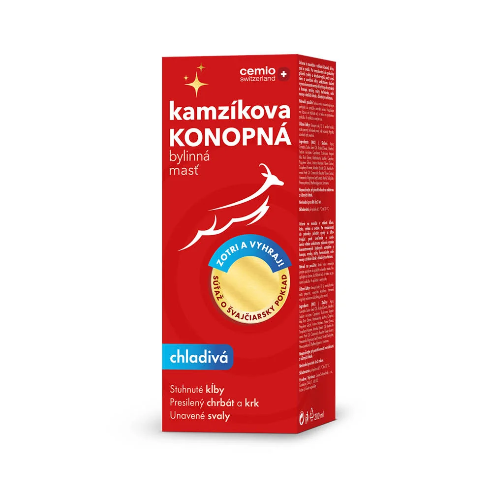 Cemio Kamzíkova konopná masť chladivá 1×200 ml, chladivá masť