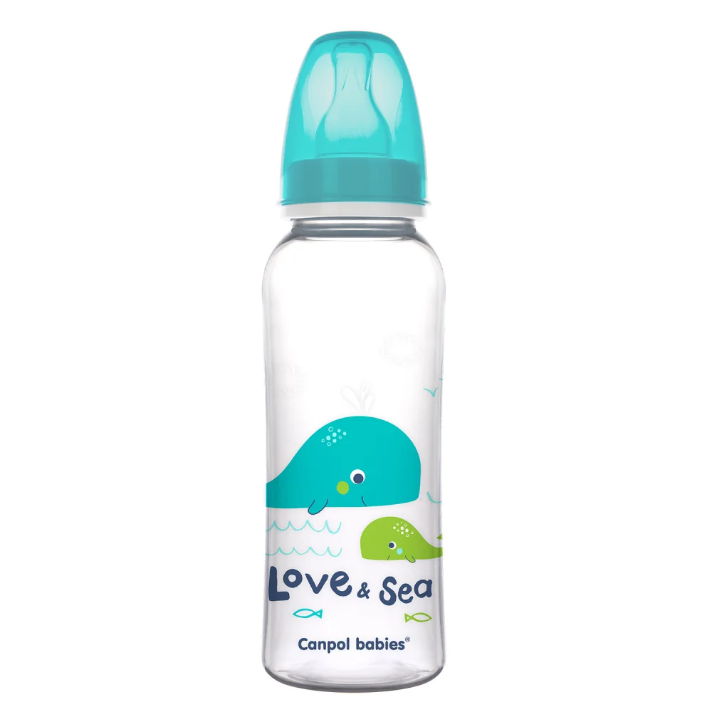 Love&Sea Dojčenská fľaša plast tvarovaná 1×1 ks, fľaška 250ml 12m+