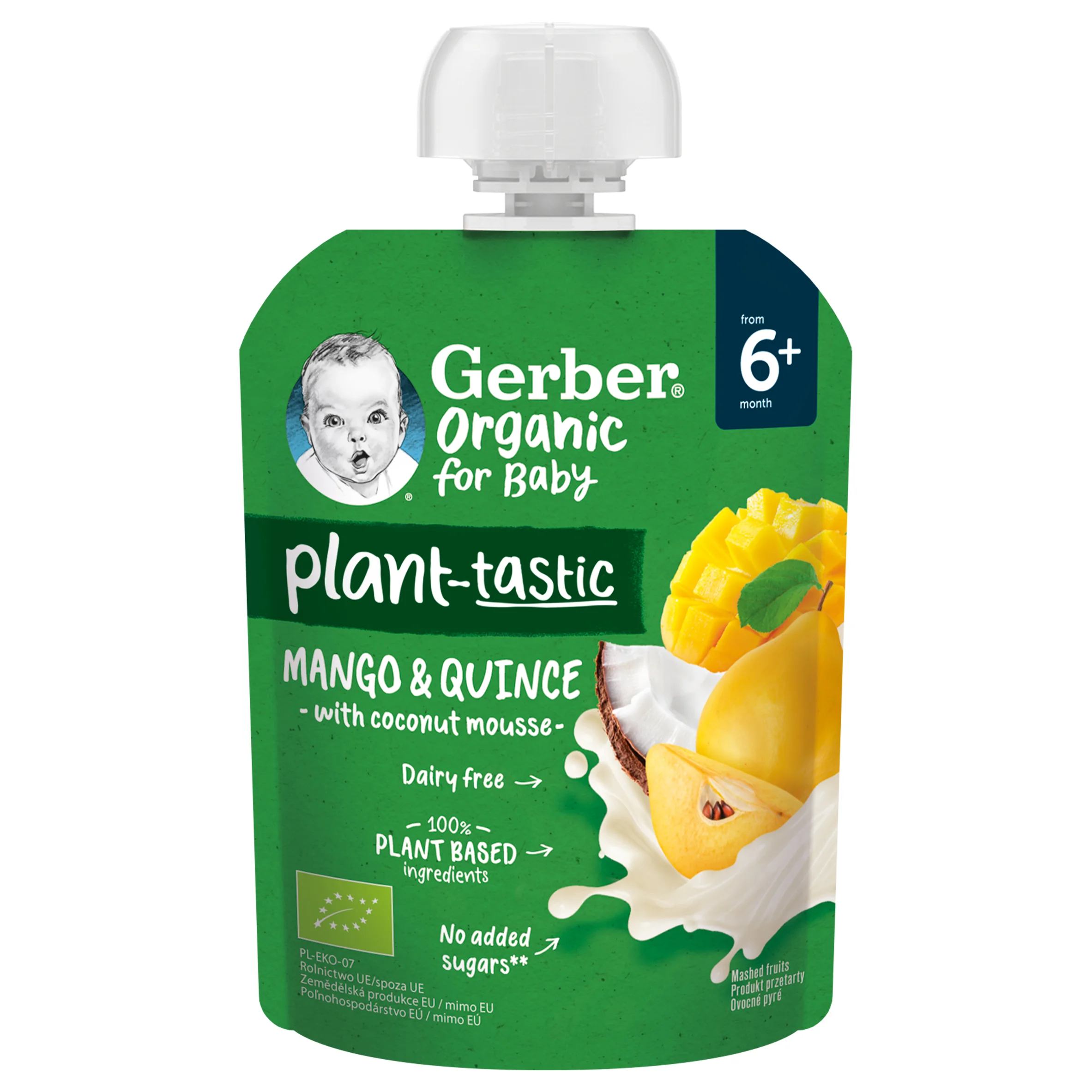 Gerber Organic Kapsička Mango, dula, kokos (bio ovocná desiata)