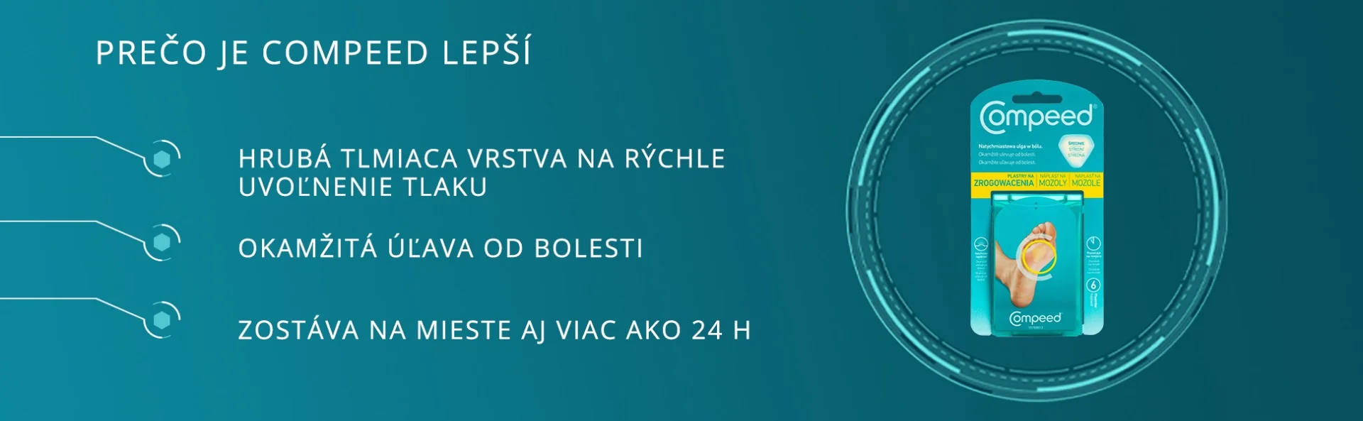 Compeed NÁPLASŤ na mozole 1×6 ks, náplasť, na mozole