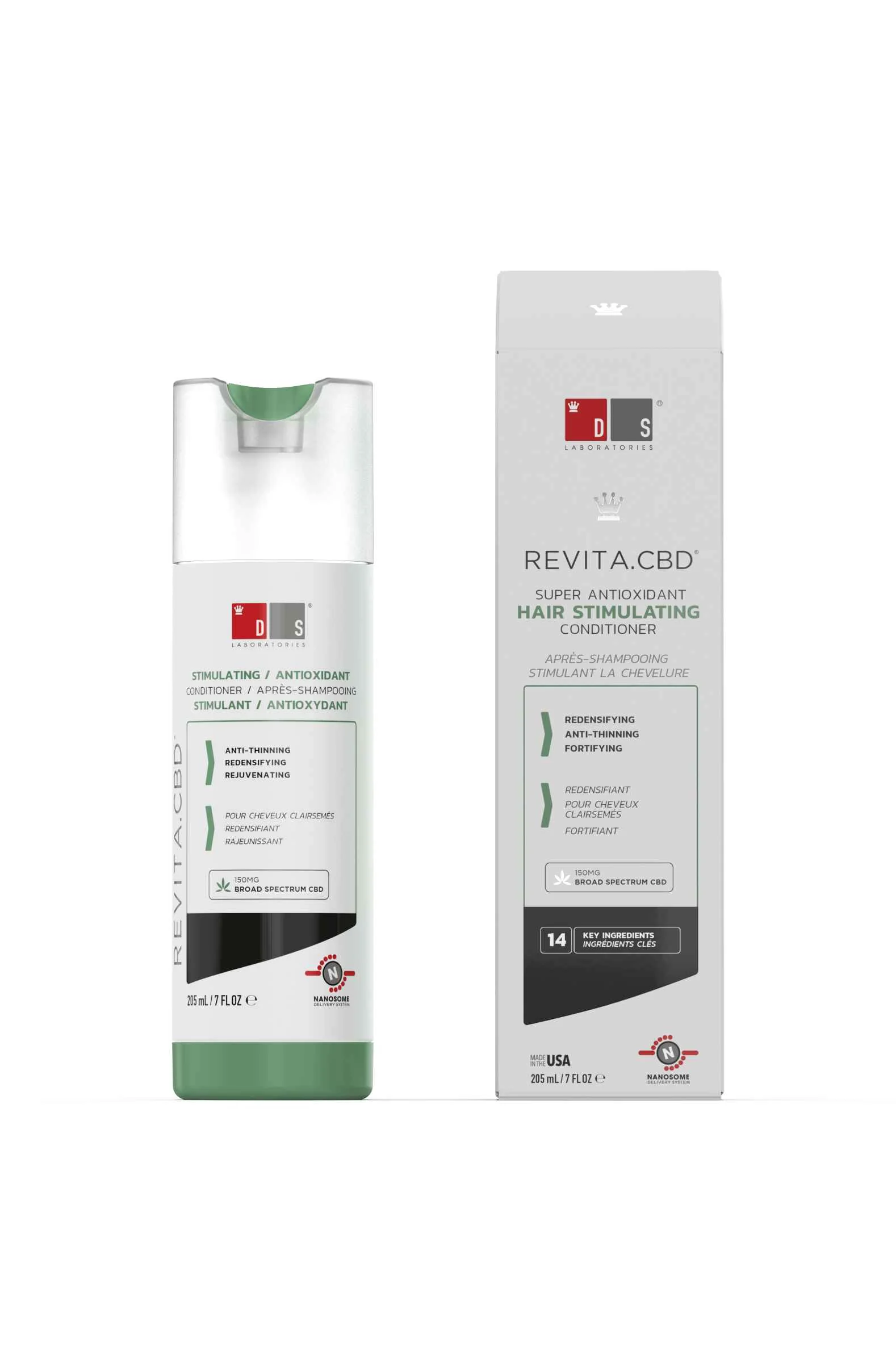 DS Laboratories antioxidačný kondicionér proti vypadávaniu vlasov Revita CBD 205 ml