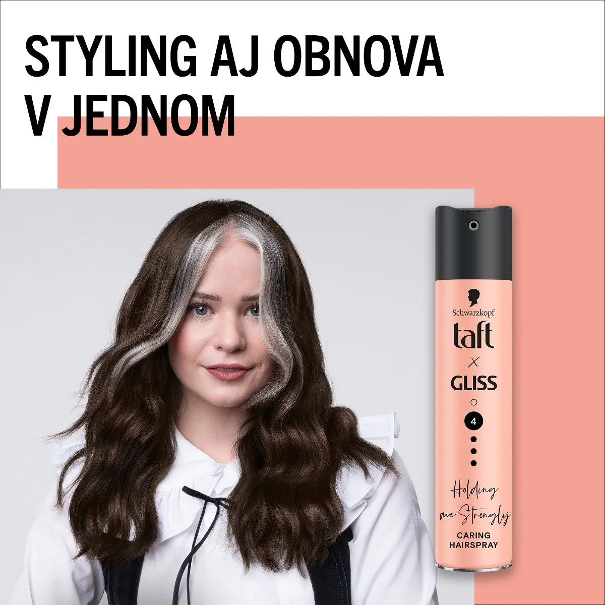 Schwarzkopf Taft x Gliss ošetrujúci lak na vlasy 1×250 ml, lak na vlasy