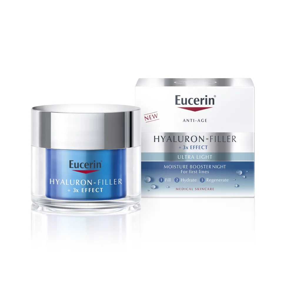 Eucerin HYALURON-FILLER + 3x EFFECT Nočný hydratačný booster 1×50 ml