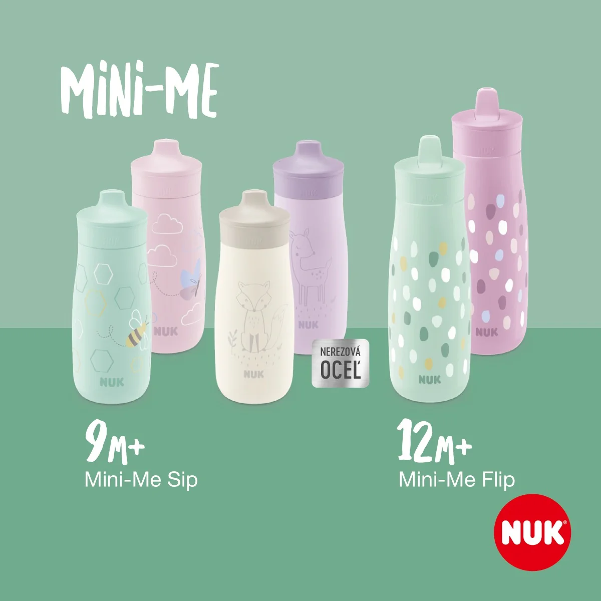 NUK flaša Mini-Me Sip 300 ml (9+ m.) 1×1 ks, fľaša s náustkom