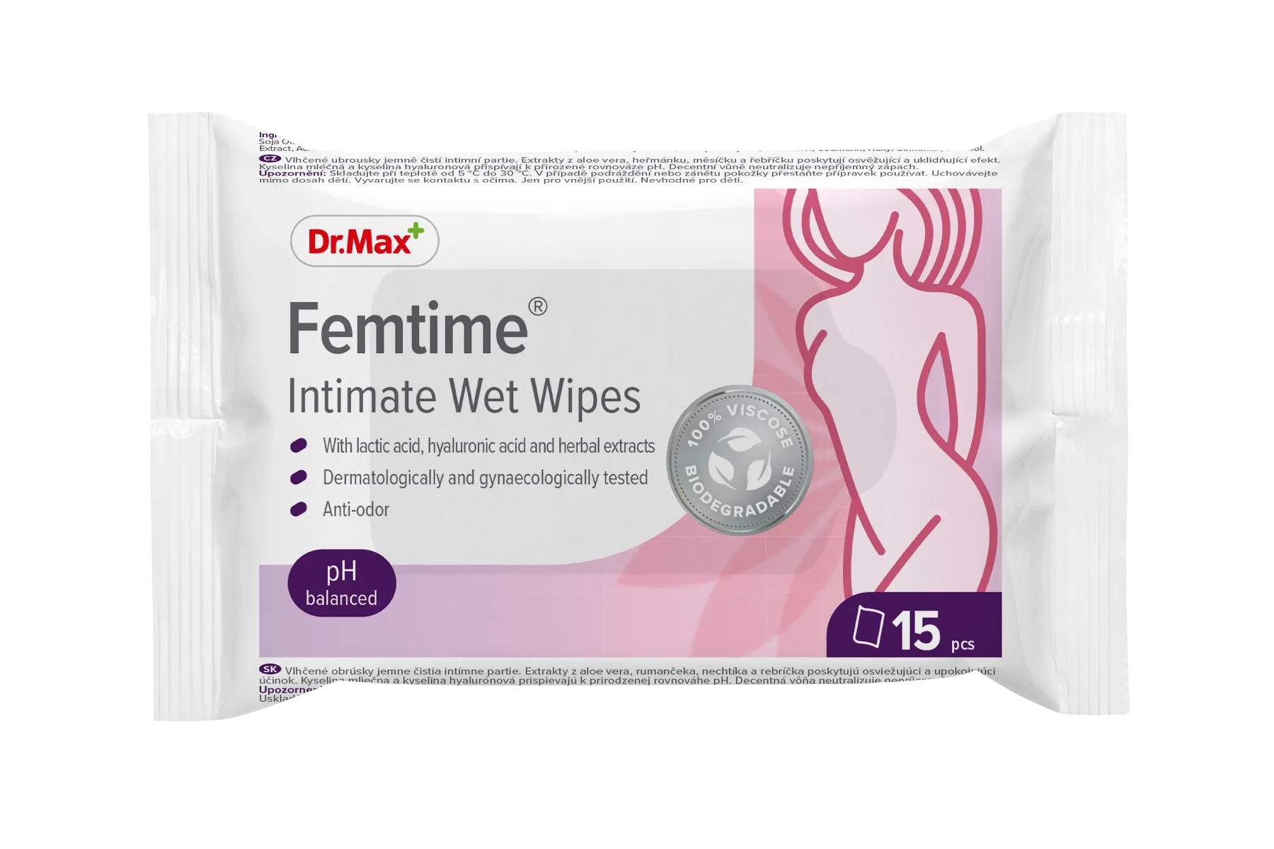 Dr. Max Femtime Intimate Wet Wipes 1×15 ks, intímne vlhčené obrúsky