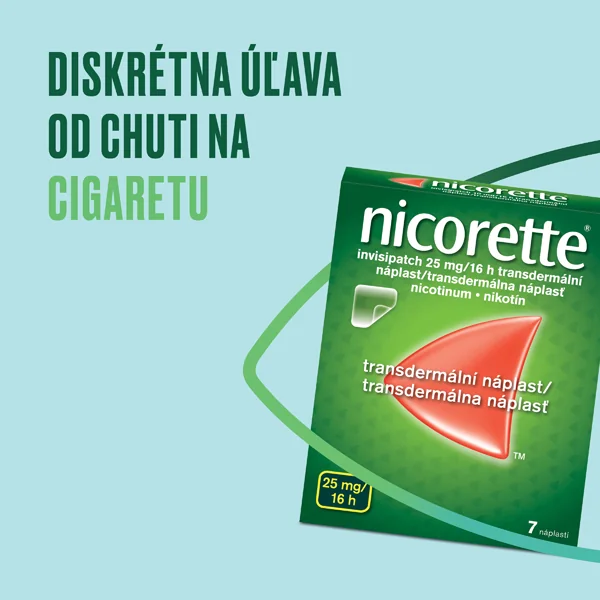 Nicorette® invisipatch 25 mg/16 h 1×7 ks, transdermálna náplasť